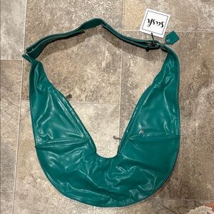 Sash Green Faux Leather Bag